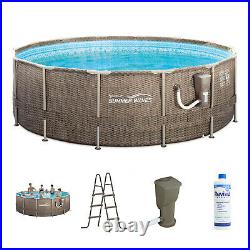 Summer Waves P20014482 14Ft x 48In Round Frame Above Ground Swimming Pool Set