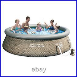 Summer Waves Quick Set 12 x 36 Inflatable Above Ground Swimming Pool with Pump
