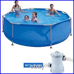 Swimming Pool 10ft, Ø300cm Round Steel Frame Above Ground & Filter Pump