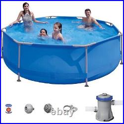 Swimming Pool 10ft, Ø300cm Round Steel Frame Above Ground & Filter Pump