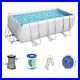 Swimming Pool 13.5ft Power Steel Frame Pump Filter Ladder Dispenser Bestway