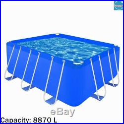 Swimming Pool Steel Rectangular 400x207x122 cm 8870 L Above Ground Outdoor Spa