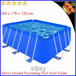 Swimming Pool Steel Rectangular 400x207x122cm 8870 L Above Ground Outdoor Spa UK