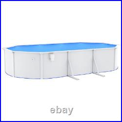 Swimming Pool with Steel Wall White above Ground Framed Round K8H0