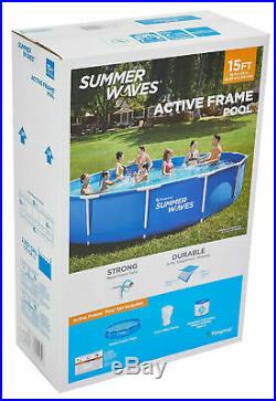 US ¡NEW! Summer Waves HOME 15 FT Active METAL FRAME Above Ground POOL! HOT