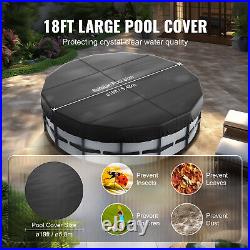 VEVOR 18 Ft Round Pool Cover Above Ground Swimming Pool Cover Drawstring Design