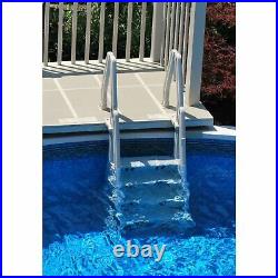 Vinyl Works Adjustable 24 Inch In-Pool Step Ladder for Above Ground Pools, Taupe