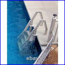 Vinyl Works Adjustable 24 Inch In-Pool Step Ladder for Above Ground Pools, White