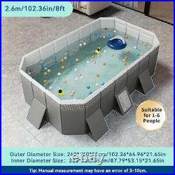 XUDREZ Foldable Pool Above Ground Swimming Garden Big Pools 8ft, Grey